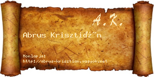 Abrus Krisztián névjegykártya
